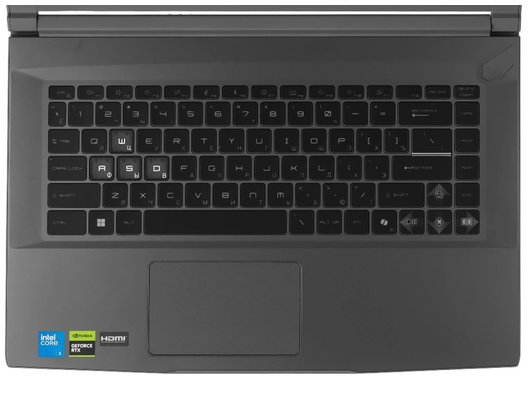 Ноутбук игровой MSI Thin 15 B2RVE-3450XRU/9S7-16R831-3450/Core i5-210H/16Gb/512Gb/15.6 FHD IPS/RTX4050 6Gb/DOS серый